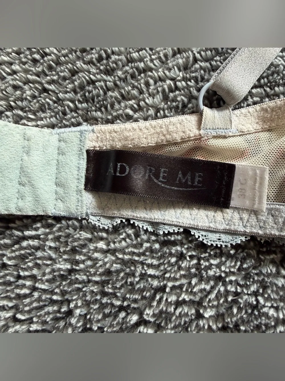 Adore Me Womens 38C Floral Print Lace Trim Bra Lightweight T-Shirt Underwire Bra